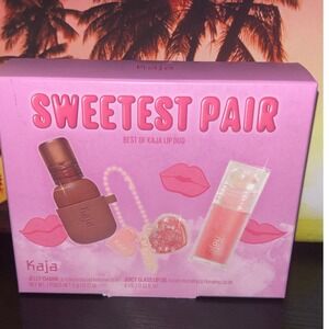 KAJA Sweetest Pair Best of Kaja Lip Duo Peach Fuzz Rose Hip Spritz Keychain